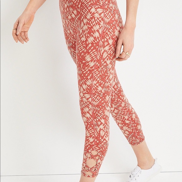 Super High Rise Luxe Keyhole Capri Legging Orange Combo - Picture 1 of 5